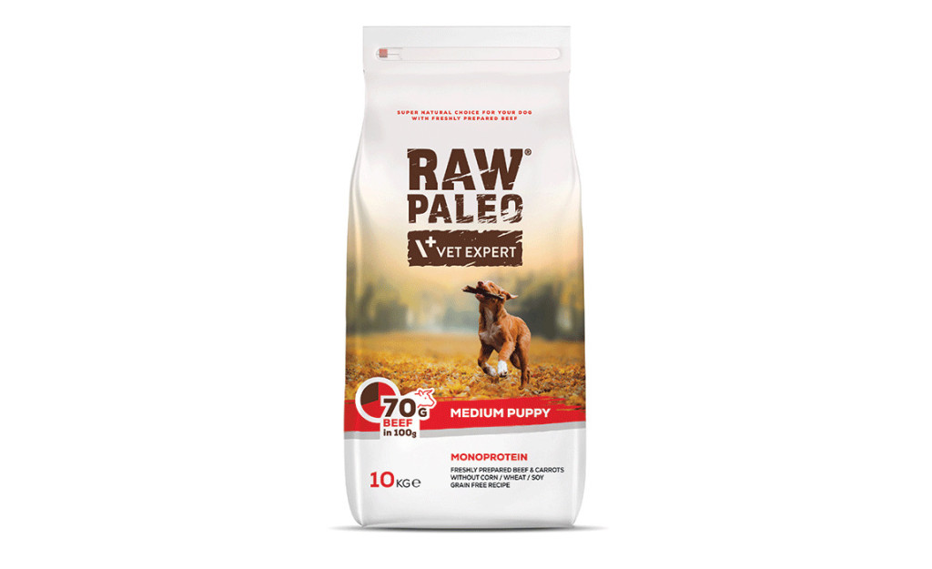 ΤΡΟΦΗ ΣΚΥΛΟΥ RAW PALEO PUPPY MEDIUM ΒΟΔΙΝΟ 10KG