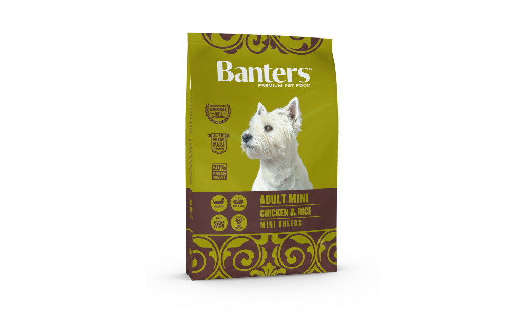 ΤΡΟΦΗ ΣΚΥΛΟΥ BANTERS ADULT MINI ΚΟΤΟΠΟΥΛΟ & ΡΥΖΙ 8KG
