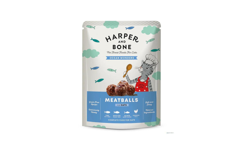 ΛΙΧΟΥΔΙΑ ΓΑΤΑΣ HARPER & BONE MEATBALLS OCEAN WONDERS 85GR