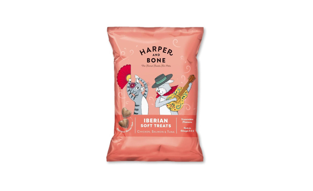 ΛΙΧΟΥΔΙΑ ΓΑΤΑΣ HARPER & BONE IBERIAN SOFT TREATS ΚΟΤΟΠΟΥΛΟ-ΣΟΛΟΜΟΣ & ΤΟΝΟΣ 90GR