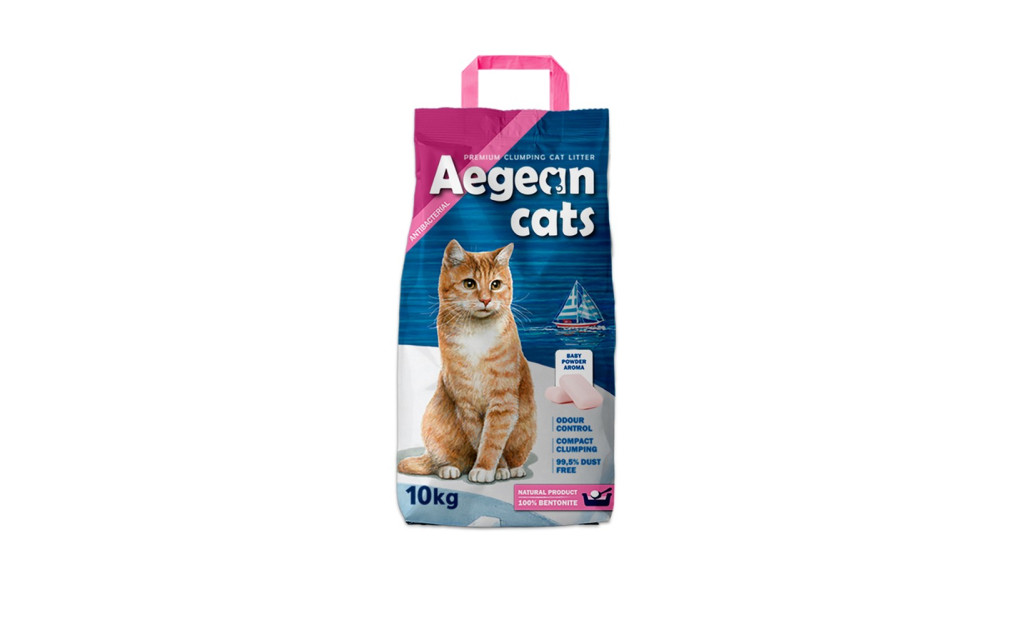 ΑΜΜΟΣ AEGEAN CATS ΜΠΕΤΟΝΙΤΗΣ ΜΕ ΑΡΩΜΑ ΠΟΥΔΡΑ 10KG