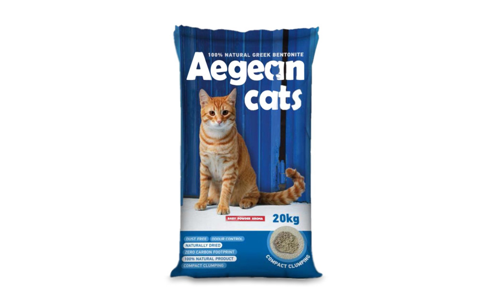 ΑΜΜΟΣ AEGEAN CATS ΜΠΕΤΟΝΙΤΗΣ ΜΕ ΑΡΩΜΑ ΠΟΥΔΡΑ 20KG