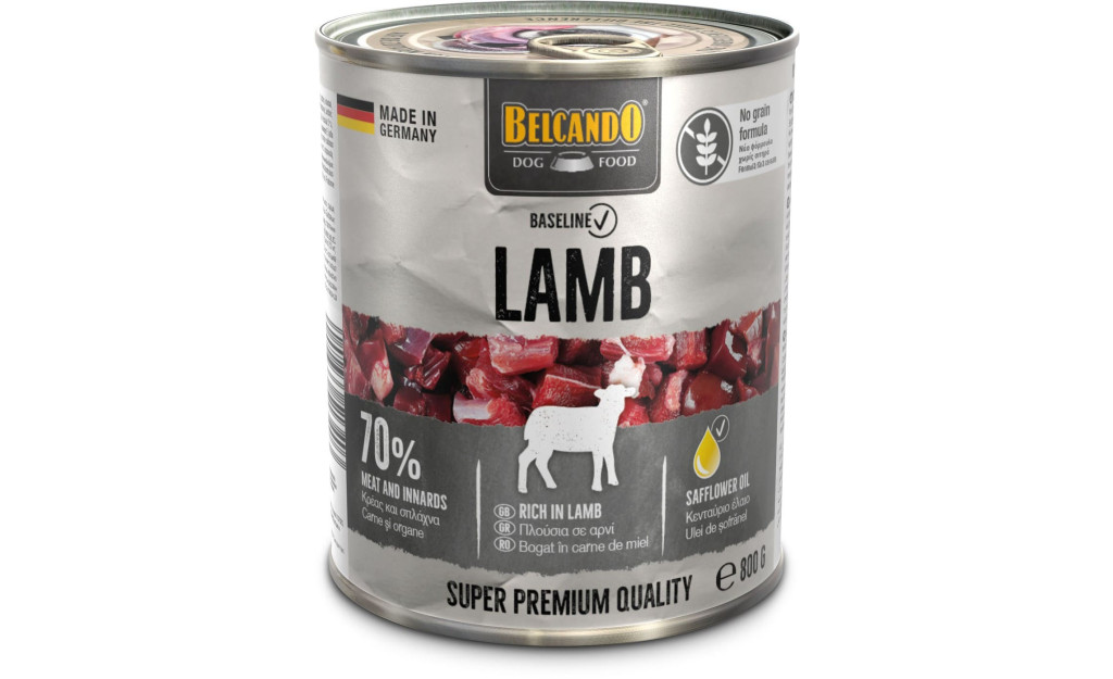 ΚΟΝΣΕΡΒΑ ΣΚΥΛΟΥ BELCANDO BASELINE ΑΡΝΙ 800GR