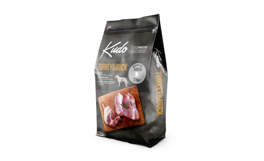 ΤΡΟΦΗ ΣΚΥΛΟΥ KUDO ΓΑΛΟΠΟΥΛΑ & ΠΑΠΙΑ ΜΕDIUM & MAXI JUNIOR 12KG