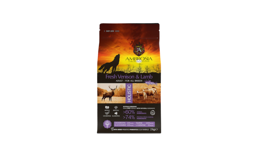 ΤΡΟΦΗ ΣΚΥΛΟΥ AMBROSIA GRAIN FREE ADULT ΕΛΑΦΙ & ΑΡΝΙ 12KG