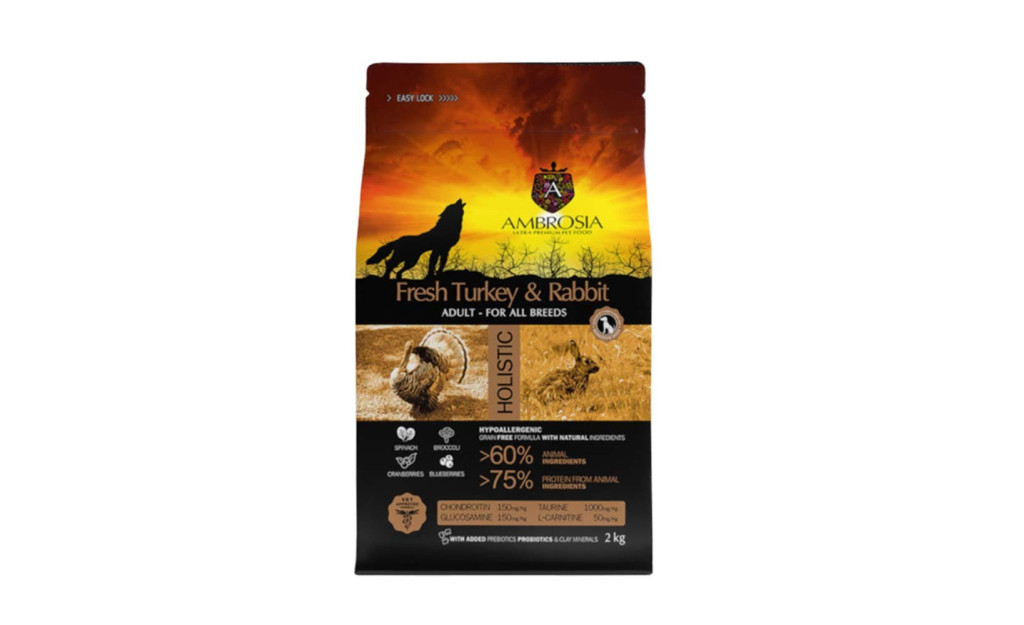 ΤΡΟΦΗ ΣΚΥΛΟΥ AMBROSIA GRAIN FREE ADULT SENSITIVE ΦΡΕΣΚΙΑ ΓΑΛΟΠΟΥΛΑ & ΚΟΥΝΕΛΙ 12KG