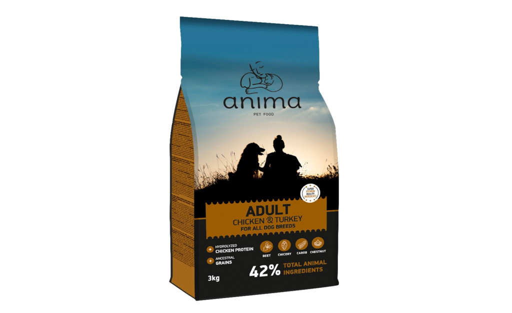 ΤΡΟΦΗ ΣΚΥΛΟΥ ANIMA ADULT ΚΟΤΟΠΟΥΛΟ & ΓΑΛΟΠΟΥΛΑ 3KG