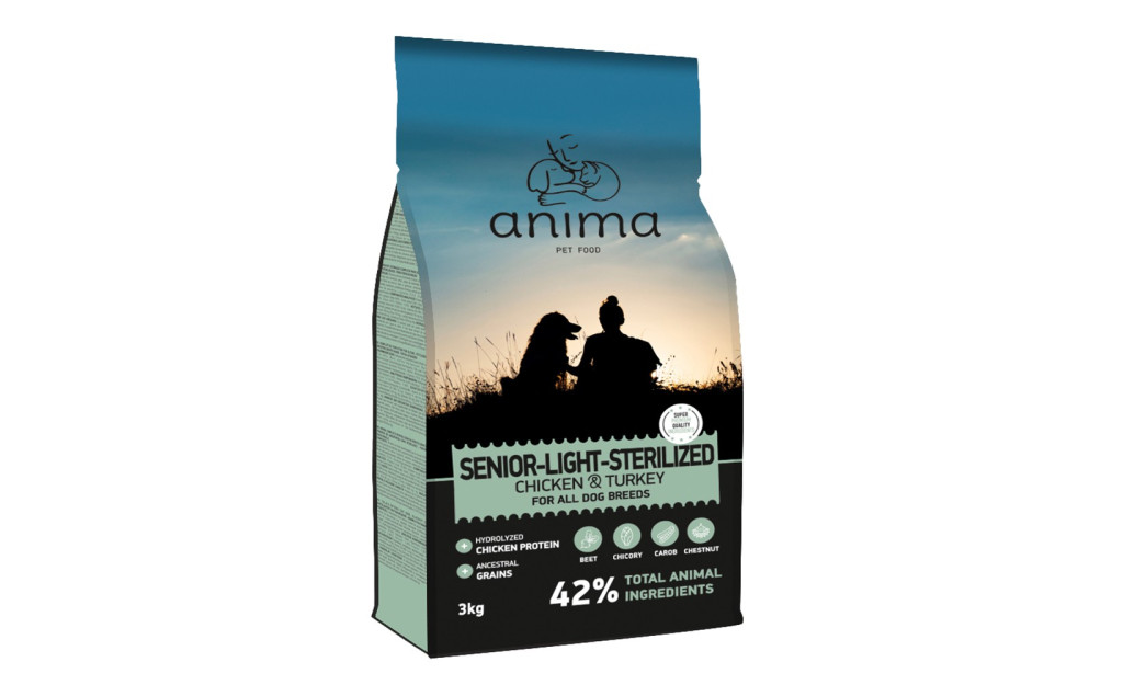 ΤΡΟΦΗ ΣΚΥΛΟΥ ANIMA SENIOR LIGHT STERILISED ΚΟΤΟΠΟΥΛΟ & ΓΑΛΟΠΟΥΛΑ 14KG