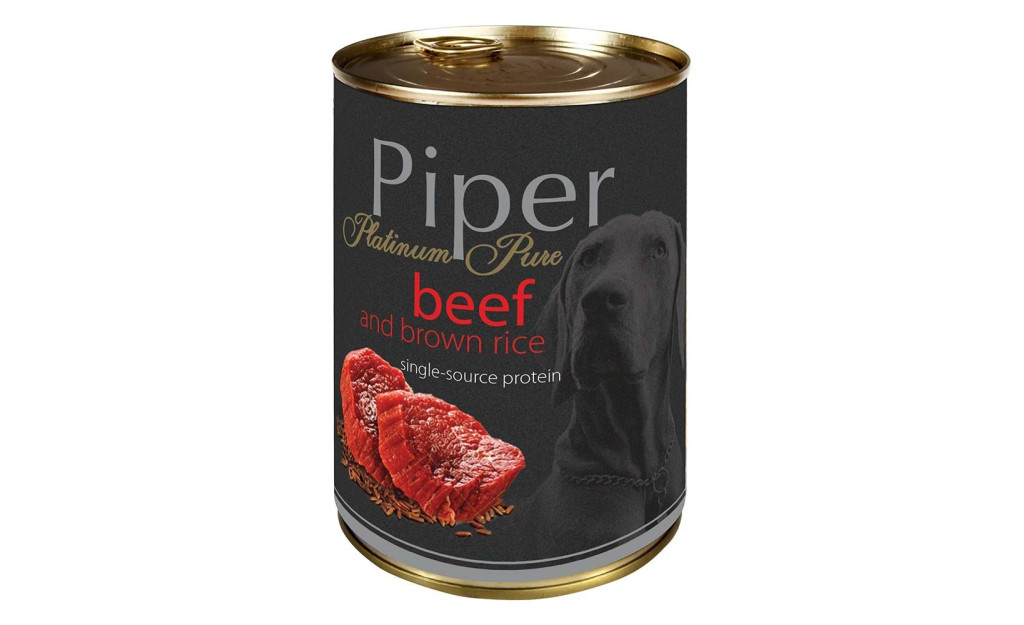 ΚΟΝΣΕΡΒΑ ΣΚΥΛΟΥ PIPER PLATINUM ADULT ΒΟΔΙΝΟ & ΚΑΣΤΑΝΟ ΡΥΖΙ 400GR