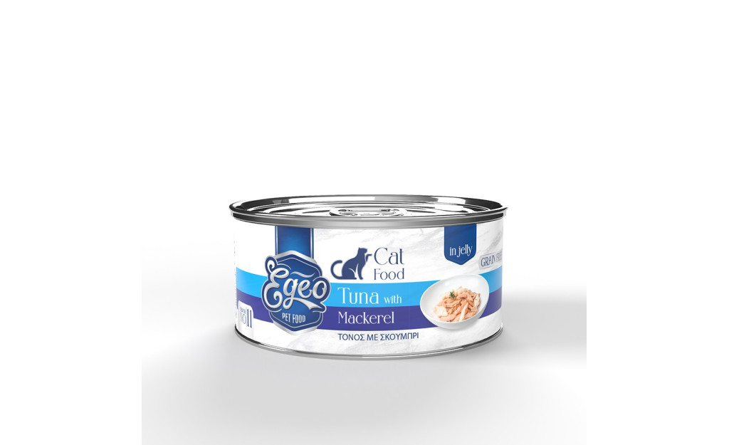 ΚΟΝΣΕΡΒΑ ΓΑΤΑΣ EGEO ADULT ΤΟΝΟΣ ΜΕ ΣΚΟΥΜΠΡΙ ΣΕ ΖΕΛΕ 85GR