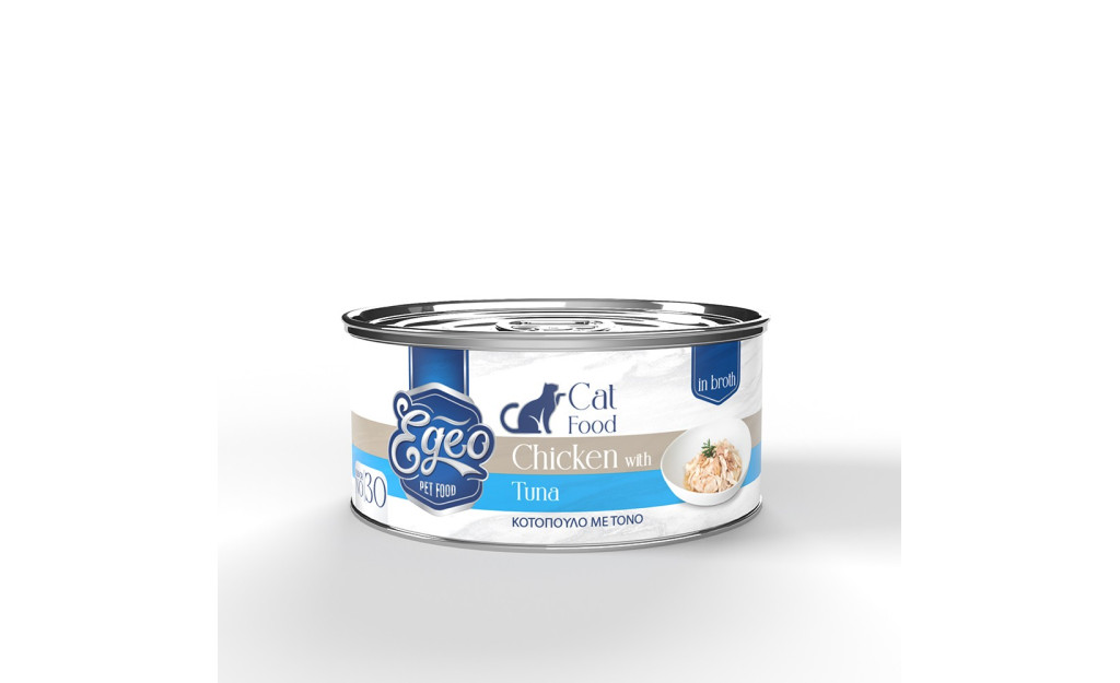 ΚΟΝΣΕΡΒΑ ΓΑΤΑΣ EGEO ADULT ΚΟΤΟΠΟΥΛΟ ΜΕ ΤΟΝΟ ΣΕ ΖΩΜΟ 70GR