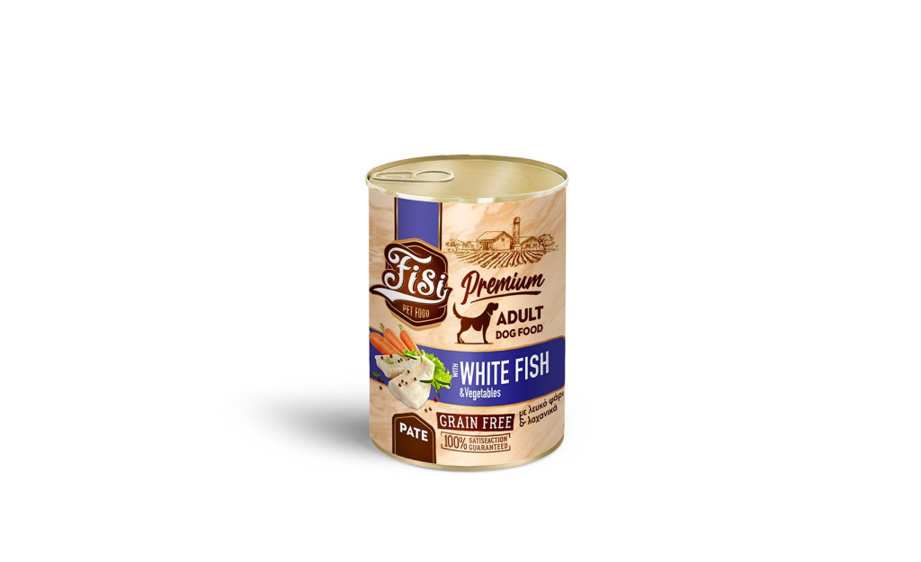 ΚΟΝΣΕΡΒΑ ΣΚΥΛΟΥ FISI ADULT ΛΕΥΚΟ ΨΑΡΙ & ΛΑΧΑΝΙΚΑ ΠΑΤΕ 400GR