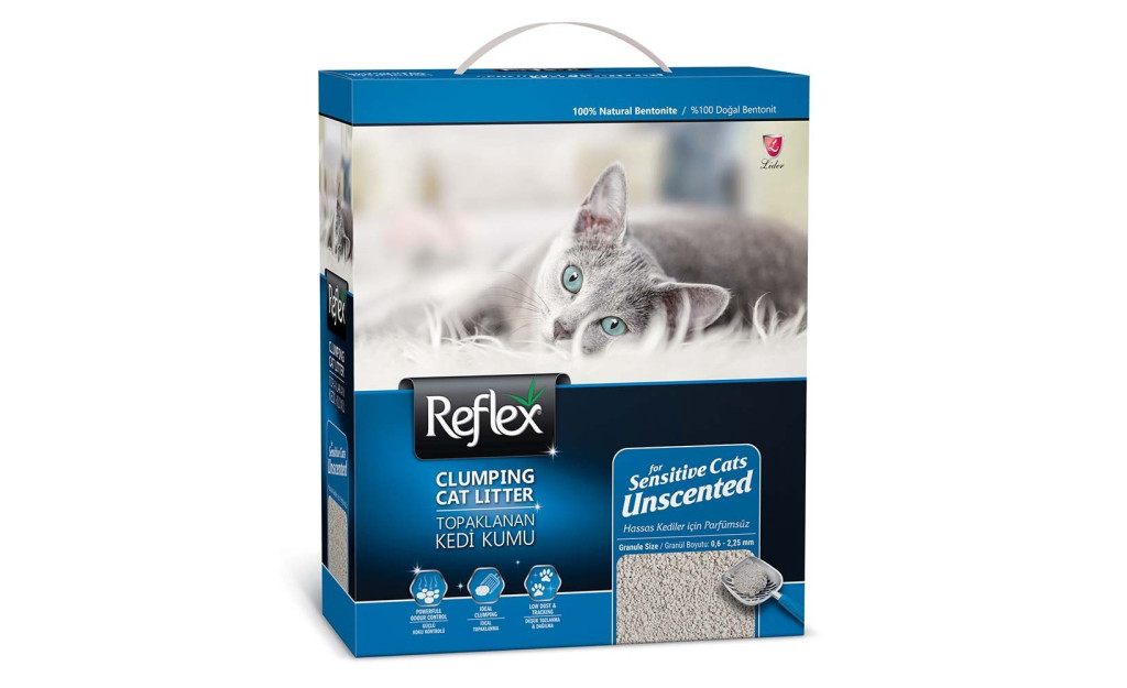 ΑΜΜΟΣ ΓΑΤΑΣ REFLEX CLUMPING BENTONITE FOR SENSITIVE CATS UNSCENTED 10L