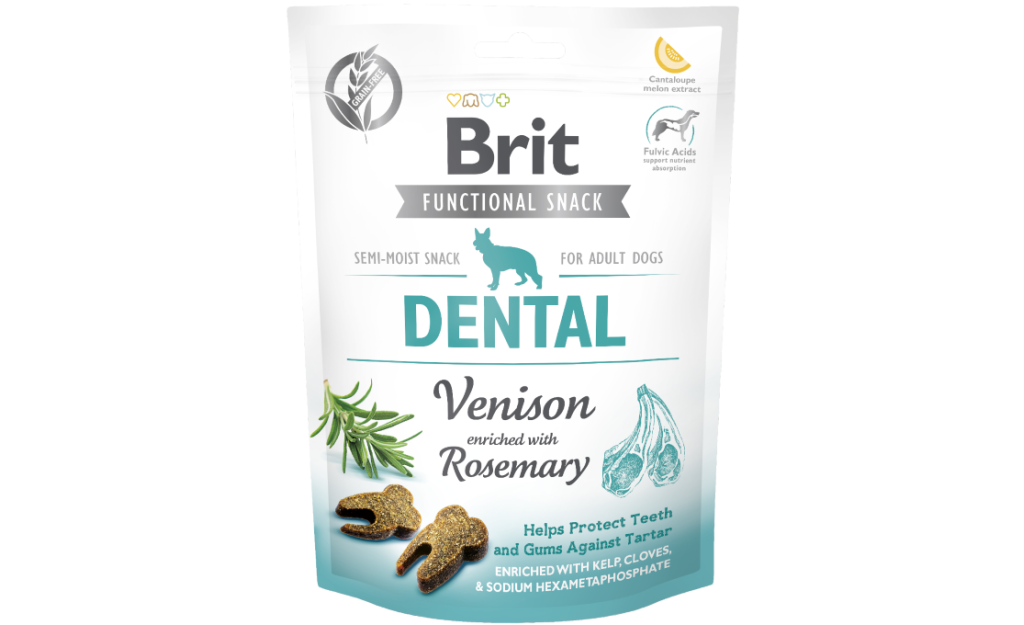 BRIT FUNCTIONAL SNACK DENTAL ΕΛΑΦΙ & ΔΕΝΔΡΟΛΙΒΑΝΟ 150GR